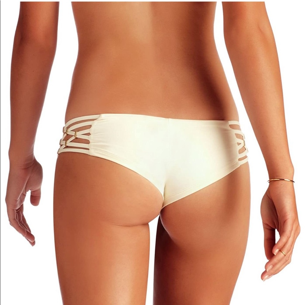 NEW with tags Vitamin A Amber Beaded Boyshort Cream BOTTOM